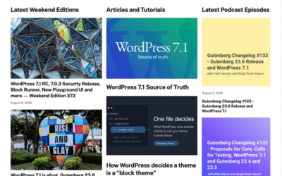 Gutenberg Times: WordPress 7.1 arrives at WordCamp US, Abilities API for developers, and a new theme for Gutenberg Times and more — Weekend Edition #373